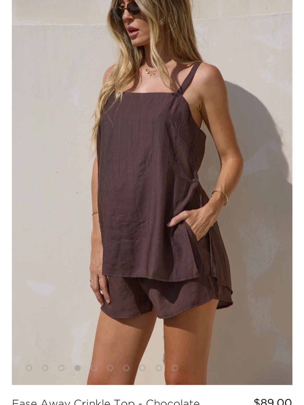 Bae. Ease Away Crinkle Top  Chocolate maternity size medium nwt